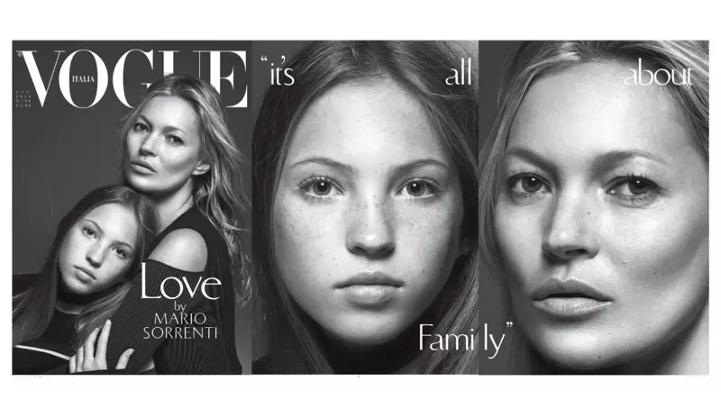 Kate Moss y su hija Lila Grace en la portada de la edición de junio de 2016 de Vogue Italia