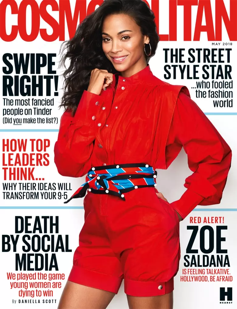 Zoe Saldana | Kosmopolit Böyük Britaniya | 2018 Cover | Fotosessiya