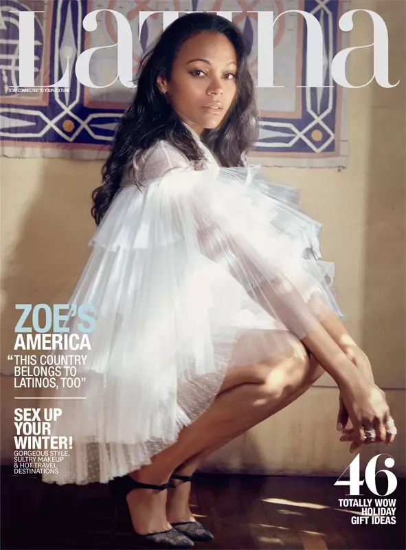 Zoe Saldana នៅលើក្របទស្សនាវដ្តី Latina ខែធ្នូ-មករា 2015.2016