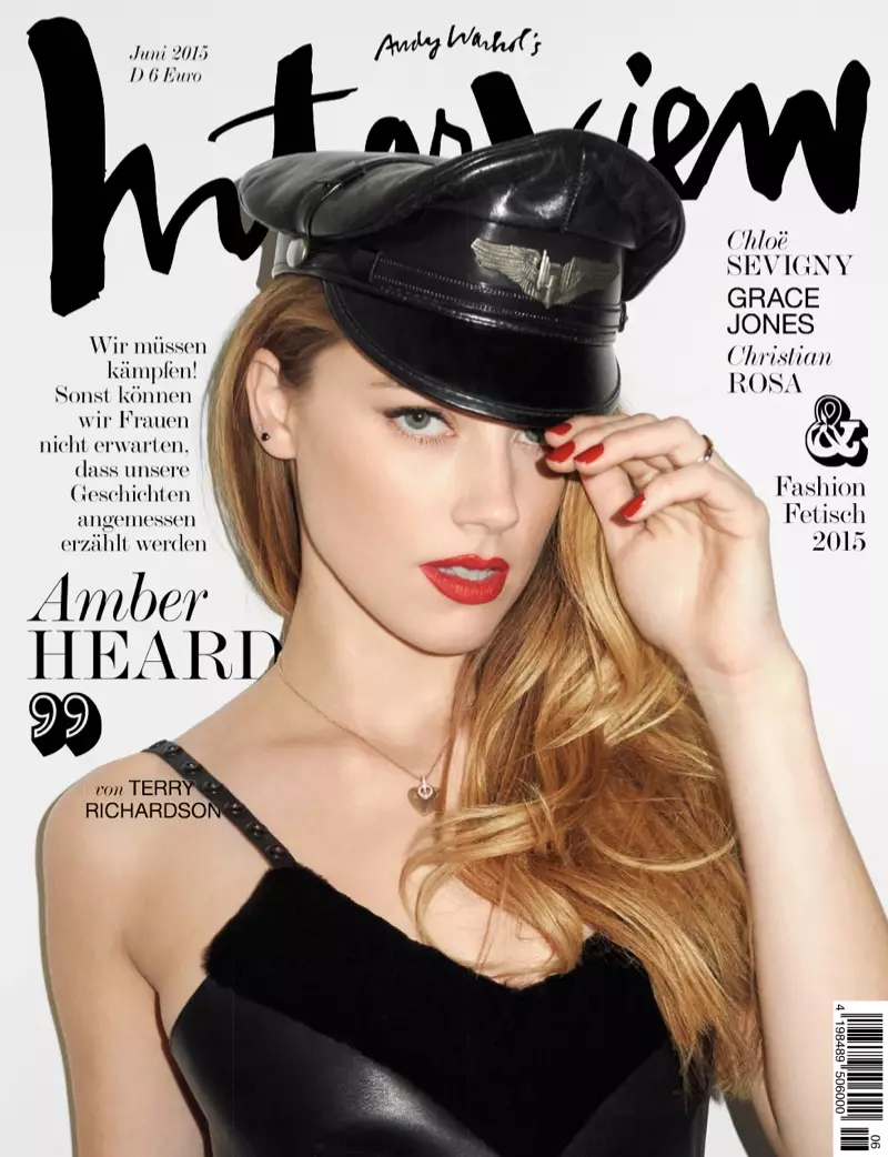 Amber Heard 2015-ci ilin iyununda Almaniyanın Interview jurnalının üz qabığını açır