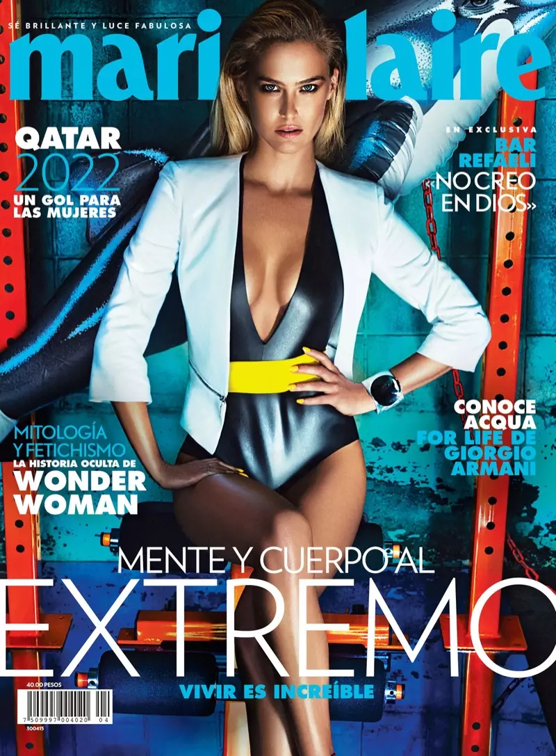 Narating ni Bar Refaeli ang pabalat ng Marie Claire Mexico noong Abril 2015 na kinunan ng larawan ni Hunter & Gatti