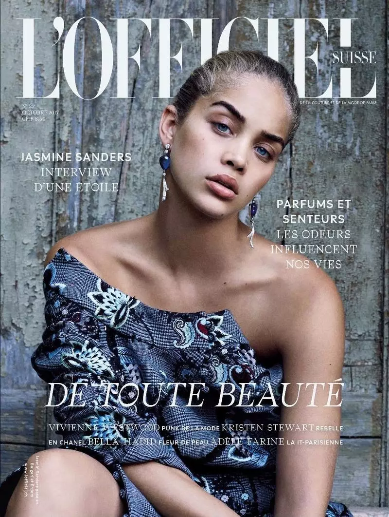 Jasmine Sanders mallintaa minimuotia L'Officiel Sveitsissä