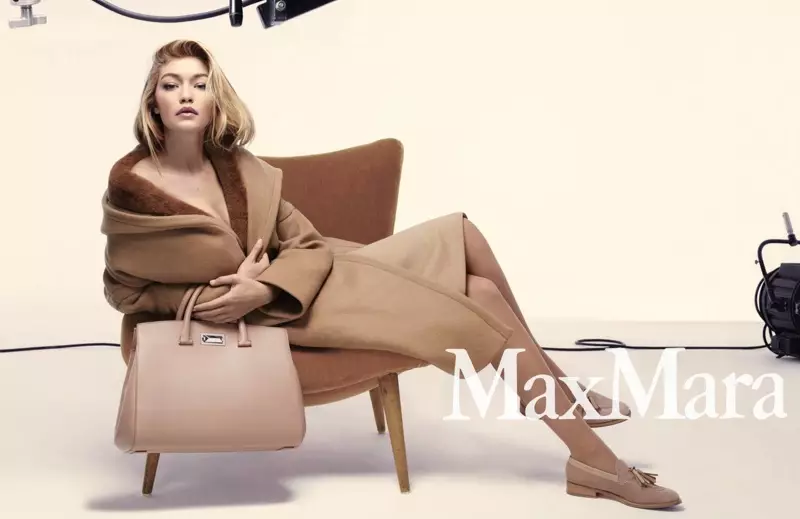 Bintang Gigi Hadid dina kampanye usum gugur-usum 2015 Max Mara