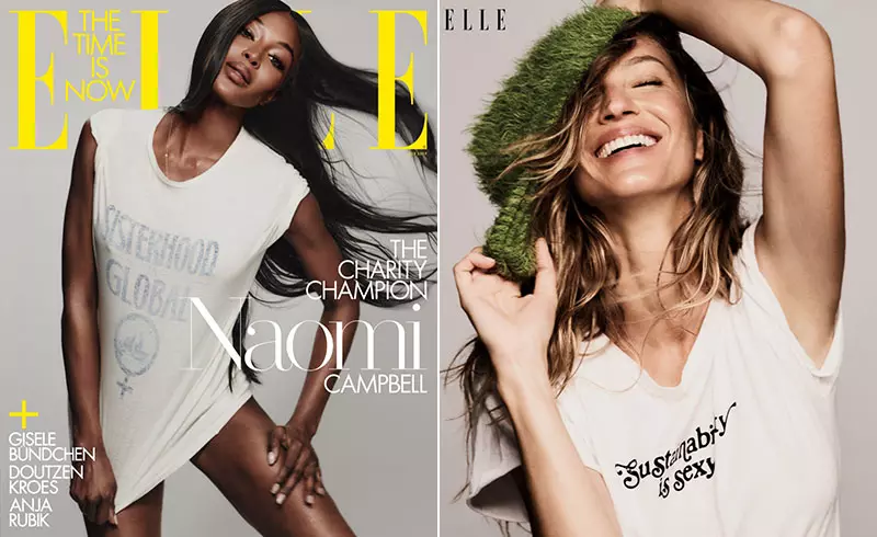 Gisele Bundchen Naomi Campbell ELLE US 2019 မျက်နှာဖုံးဓာတ်ပုံများ