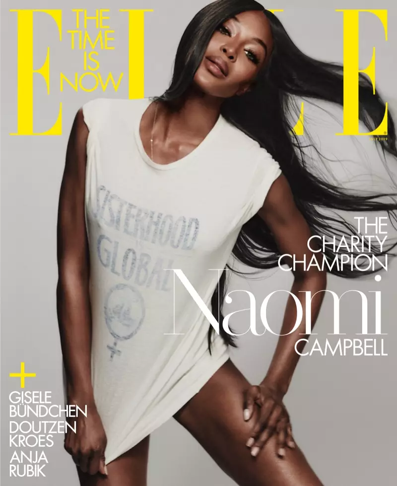 Наоми Кэмпбелл ELLE US July 2019 мукабасында