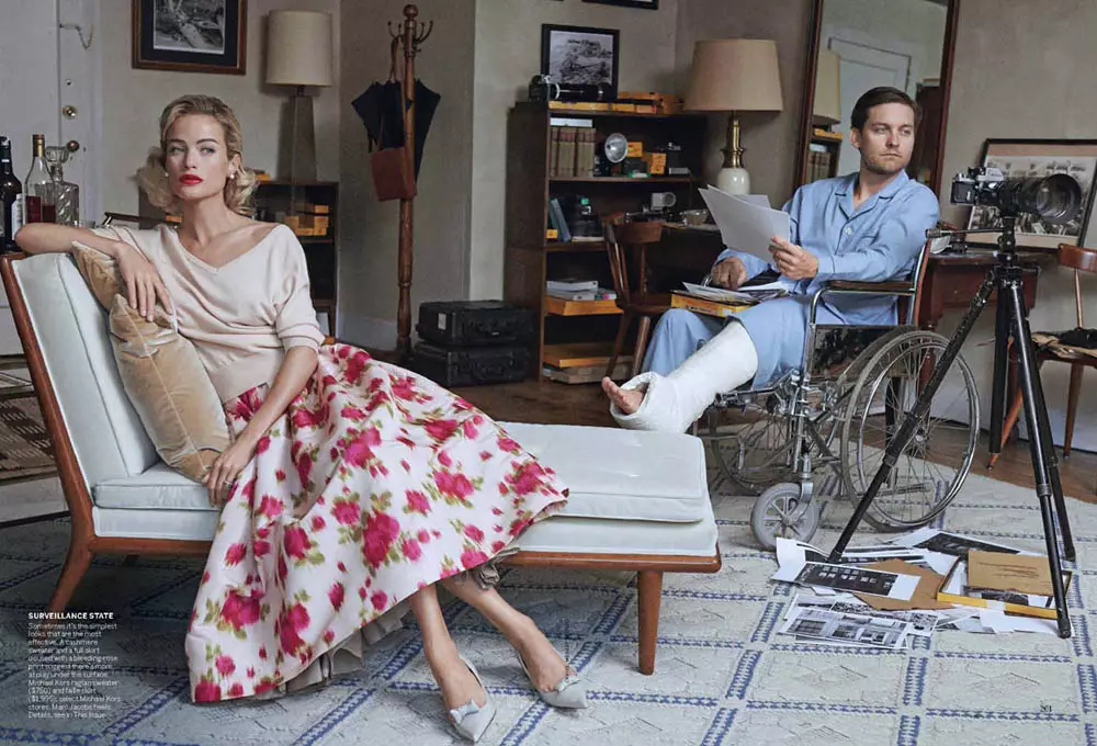 Carolyn Murphy i Tobey Maguire posen per a Peter Lindbergh a Vogue EUA l'abril de 2013