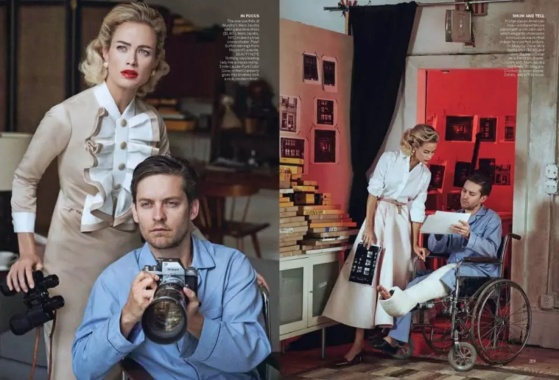 Carolyn Murphy sareng Tobey Maguire Pose pikeun Peter Lindbergh dina Vogue AS April 2013