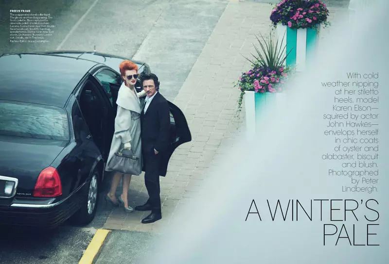 Karen Elson na Peter Lindbergh kwa Vogue US Oktoba 2011