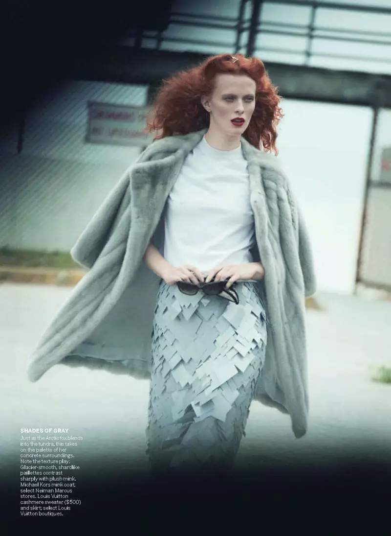 Karen Elson por Peter Lindbergh para Vogue US outubro 2011