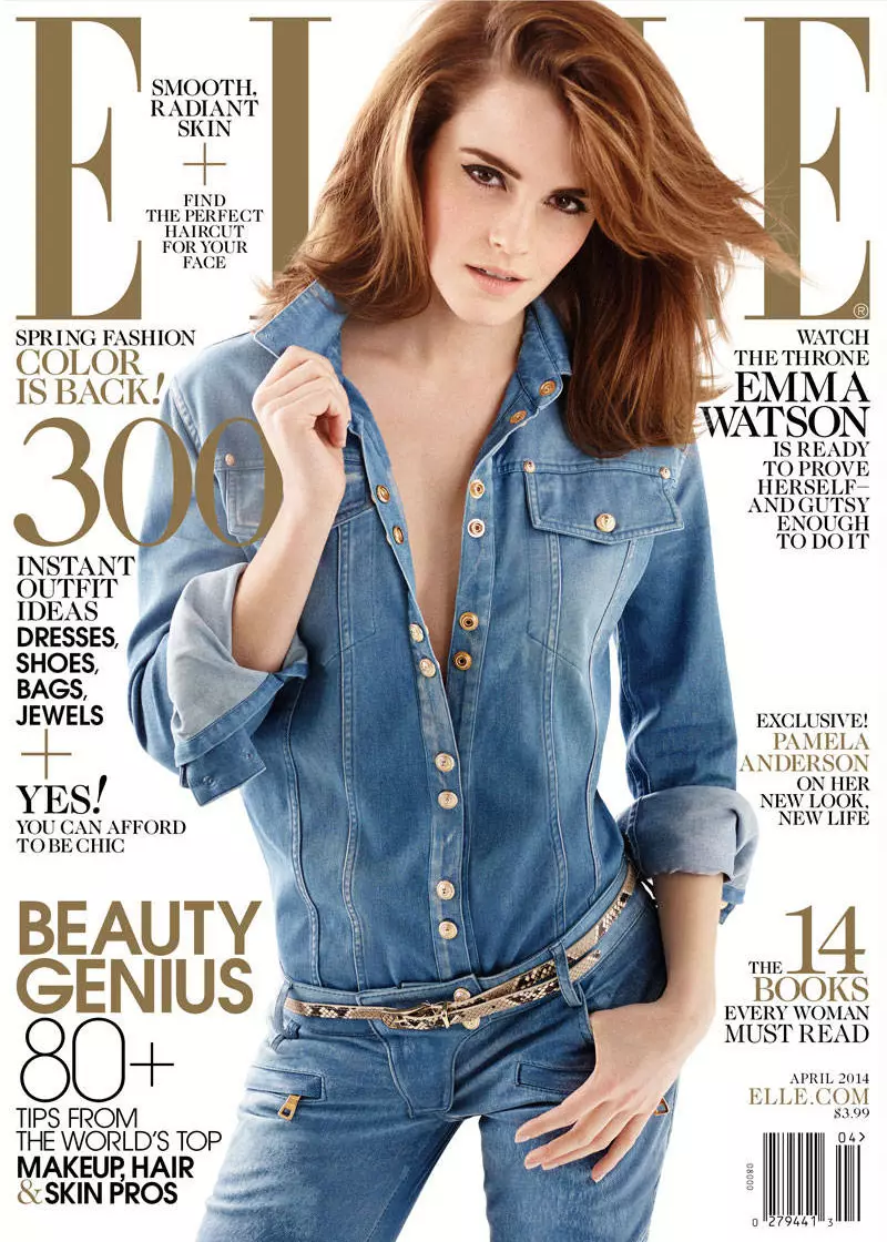 Emma Watson Elle örtügini ýerleşdirýär, üns merkezinde ulalýan gepleşikler