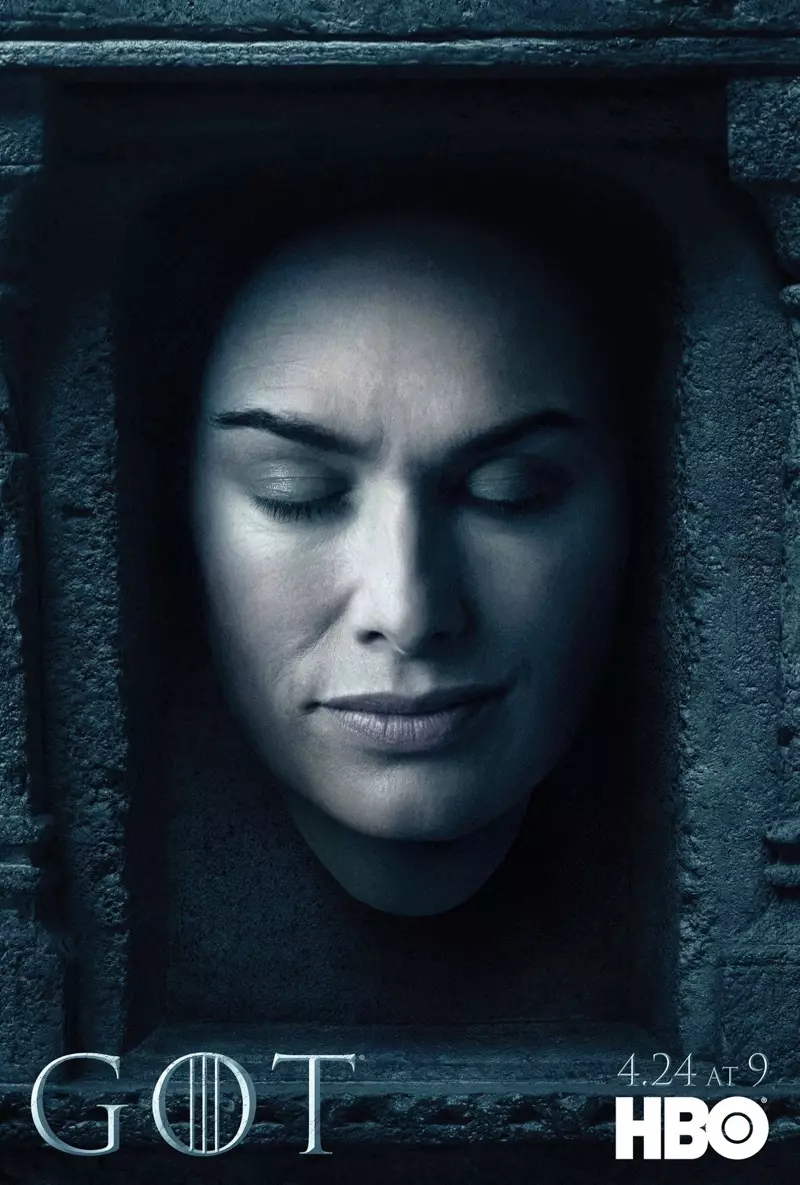 Lena Headey Game of Thrones'i 6. hooaja tegelaskuju plakatil