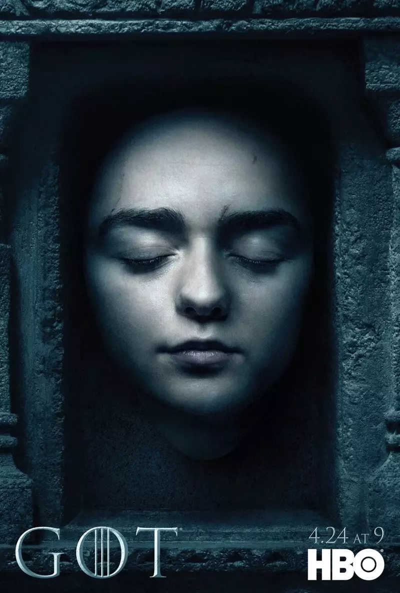 Maisie Williams na posteru likova za 6. sezonu Igre prijestolja