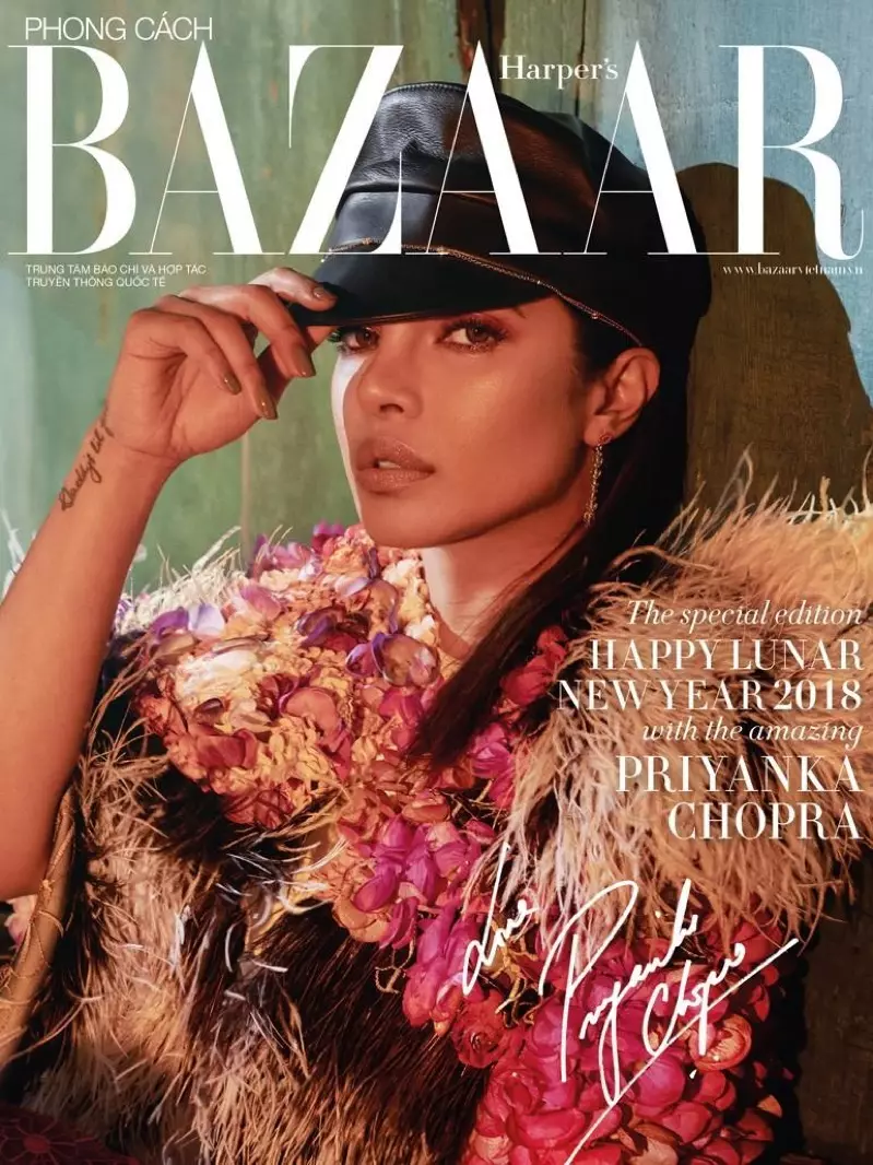 Priyanka Chopra auf Harper's Bazaar Vietnam Februar 2018 Cover