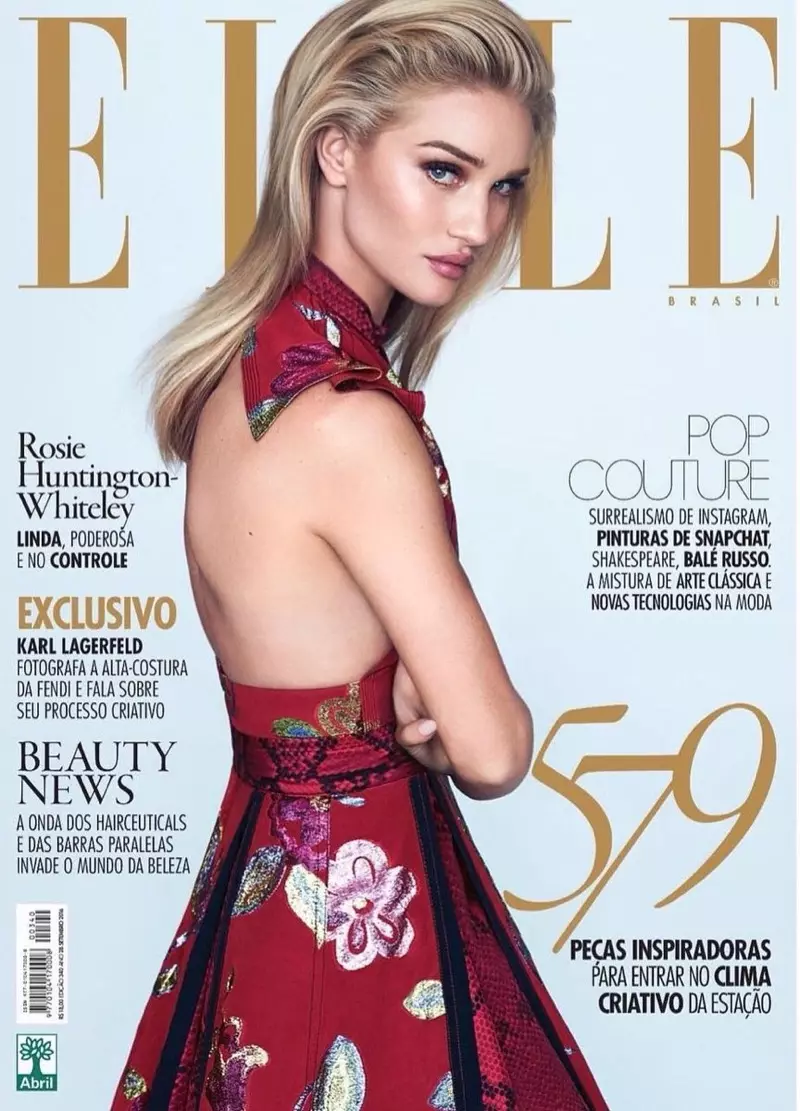 Rosie Huntington-Whiteley auf dem Cover der ELLE Brazil im September 2016