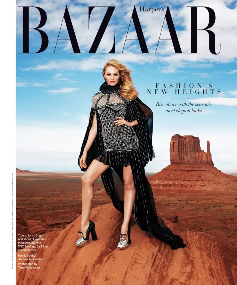 Кендис Свонпул оди на запад за Harper's Bazaar US од Тери Ричардсон
