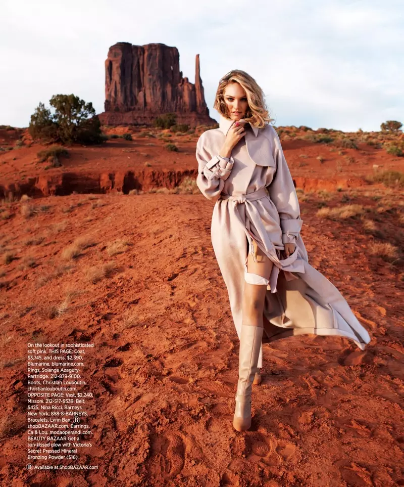 Candice Swanepoel Yagiye Iburengerazuba muri Harper's Bazaar US by Terry Richardson