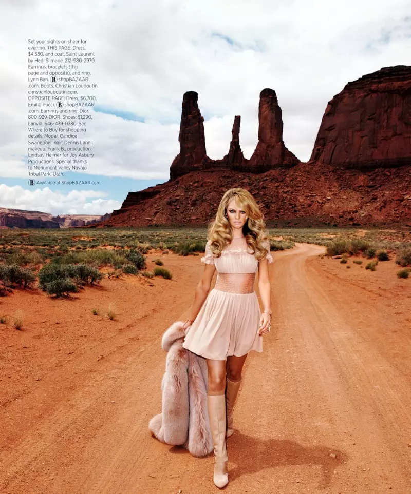 Candice Swanepoel vai ao oeste para Harper's Bazaar US de Terry Richardson