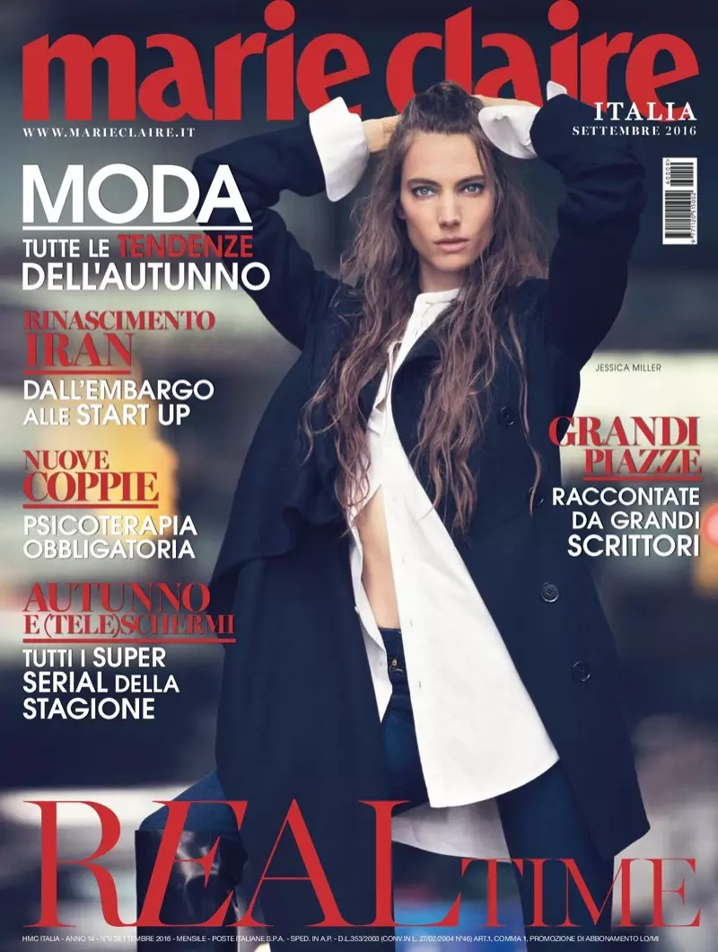 Jessica Miller Marie Claire Italy 2016 m. rugsėjo mėn. viršelyje