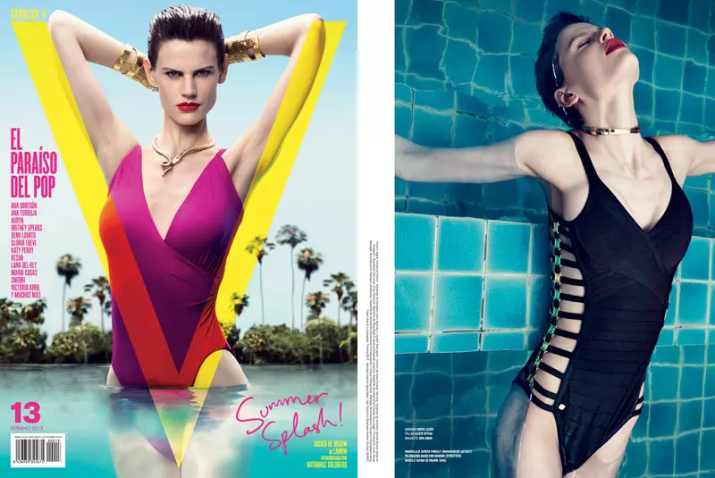 Saskia de Brauw Sizzles mu Swimwear for V Spain's Summer Cover Shoot ndi Nathaniel Goldberg