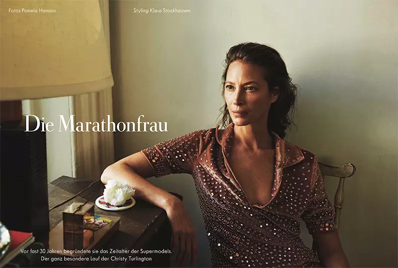 Mae Christy Turlington yn Harddwch Naturiol yng Nghylchgrawn Zeit