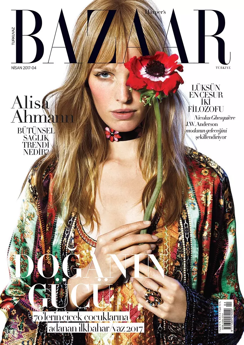 Alisa Ahmann „Harper's Bazaar Turkey“ 2017 m. balandžio mėn. viršelyje