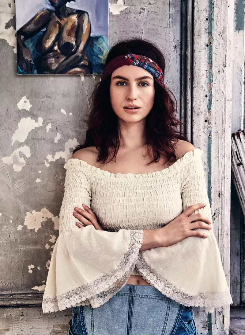 Free People California Soul Smocked Top, Free People St. Barths plisserad turban