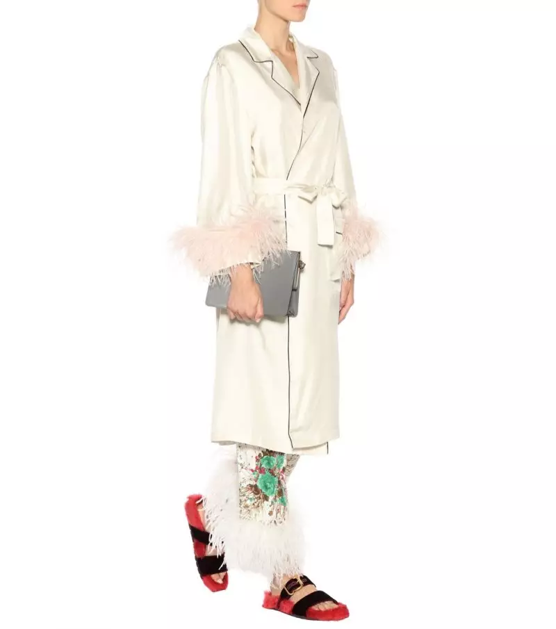 Prada Feather Trimmed Silk Robe $1,560