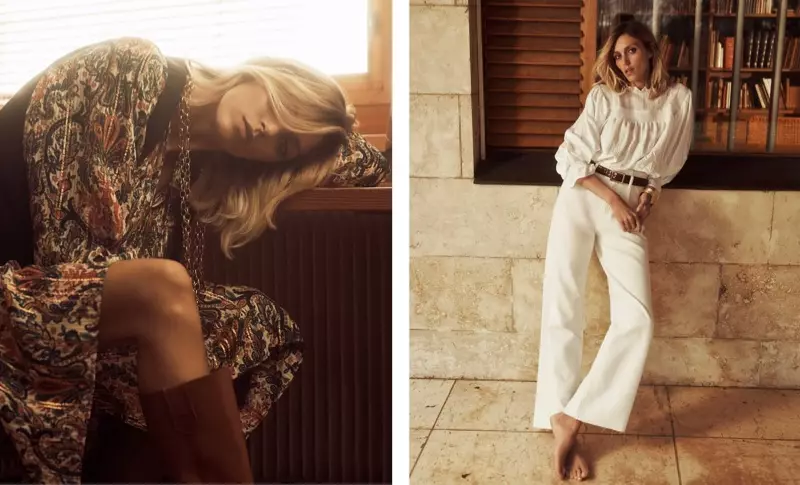 Si Anja Rubik makita sa Zara Natawo sa 70s spring-summer 2020 editorial