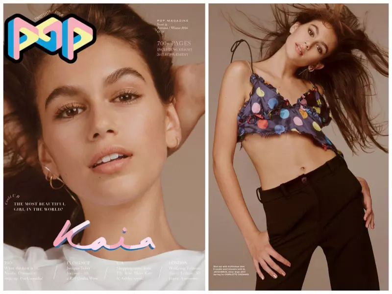 Kaia Gerber snýr að glaumi fyrir POP Magazine