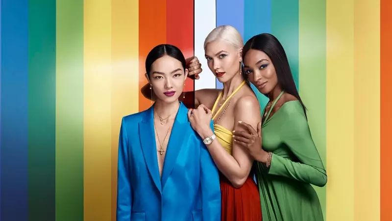 Fei Fei Sun, Karlie Klos and Jourdan Dunn முன் ஸ்வரோவ்ஸ்கி சம்மர் பாரடைஸ் 2018 பிரச்சாரம்