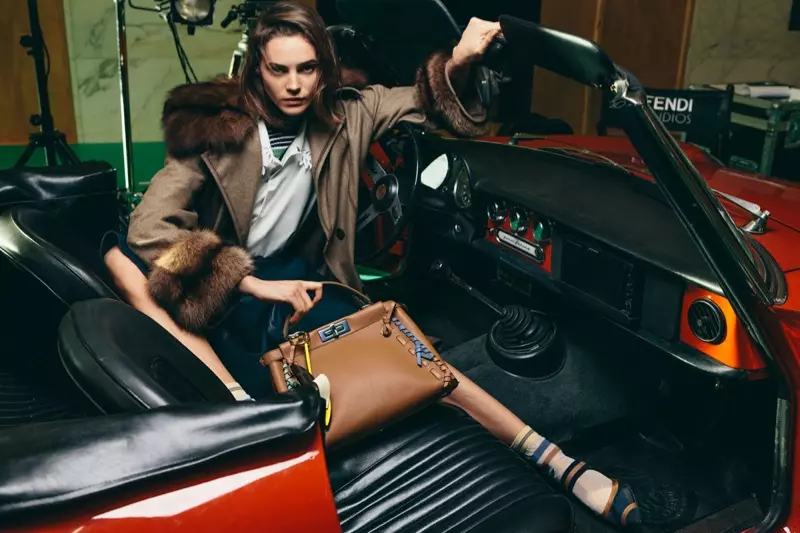 Juju Ivanyuk Pose di Fendi's Luxe Looks for ELLE Japan