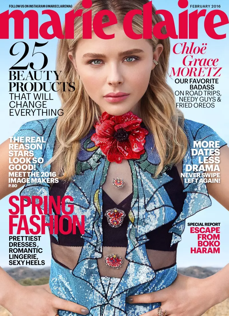 Chloe Grace Moretz en la portada de Marie Claire de febrero de 2016