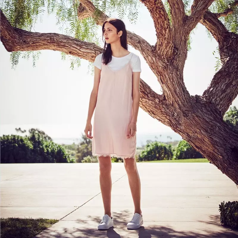 H&M Slip-Style Dress, Short-Sleeved Top at Sneakers