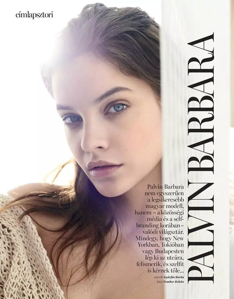 Barbara Palvin tau txais nws closeup hauv Maison Mere cardigan sweater