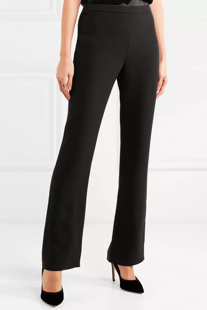 Pantalon droit en crêpe de soie Giorgio Armani