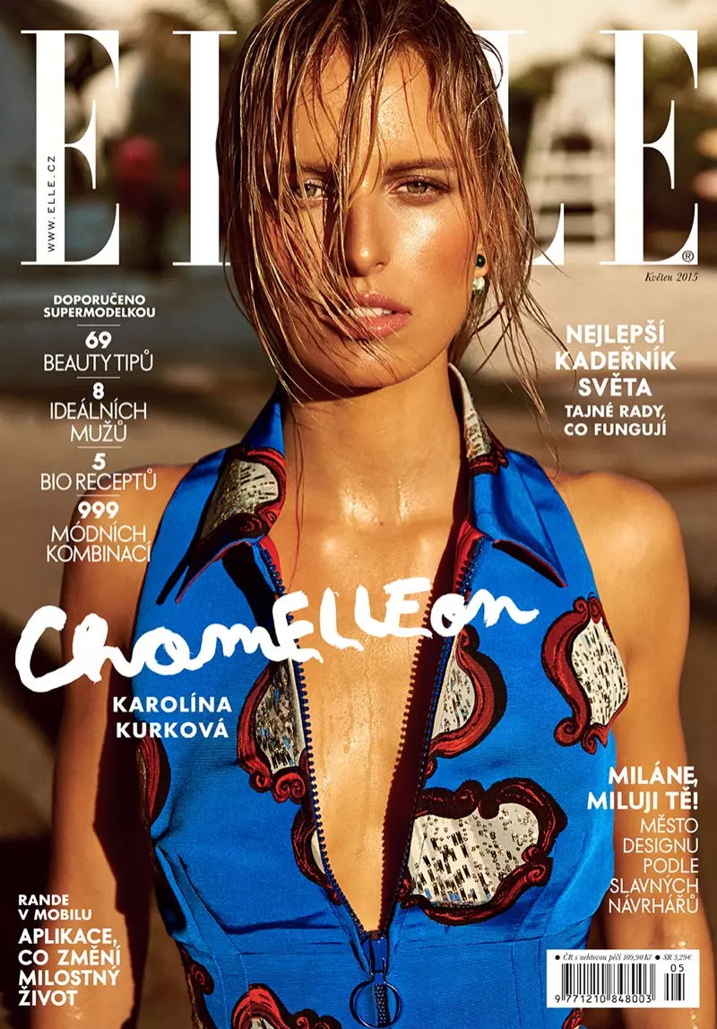 Karolina Kurkova fait la couverture du numéro de mai 2015 du ELLE Czech