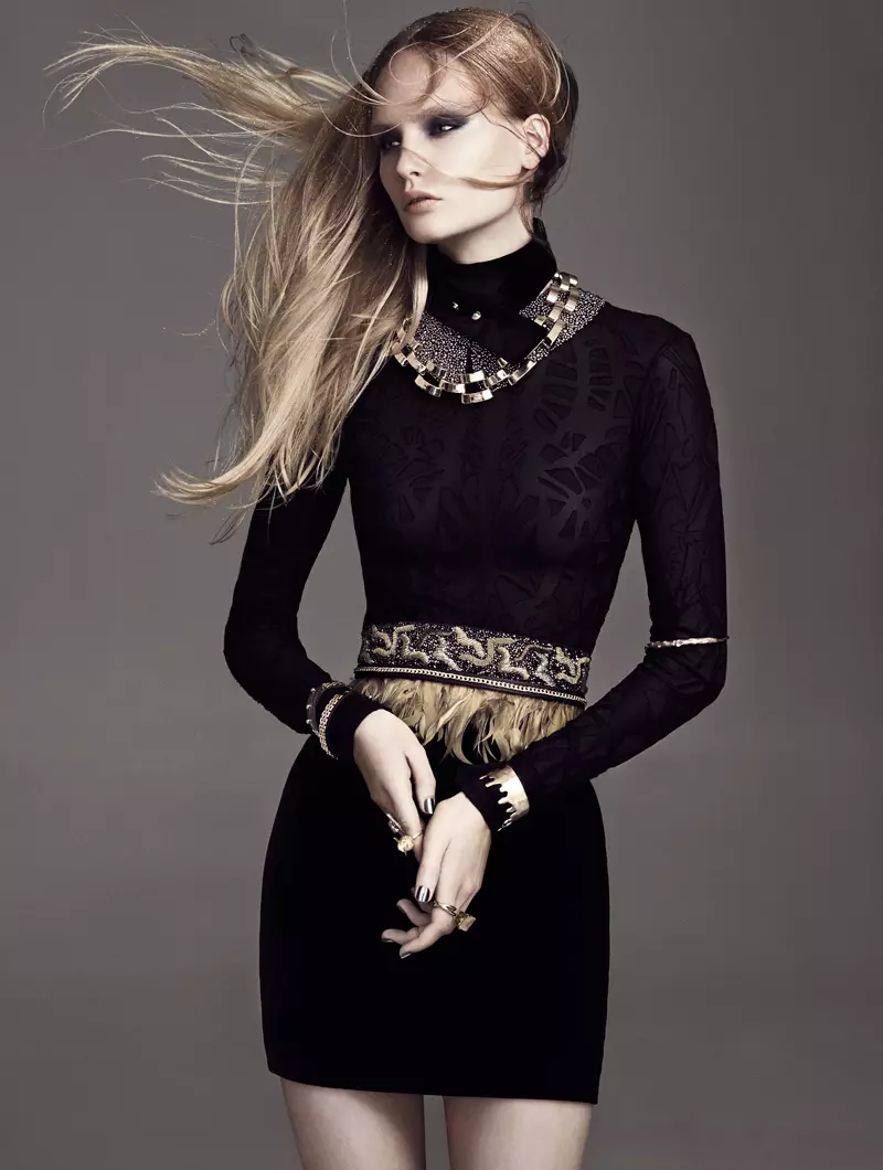 Henrietta Hellberg Wears Black & Gold in Plaza Kvinna by Martin Petersson