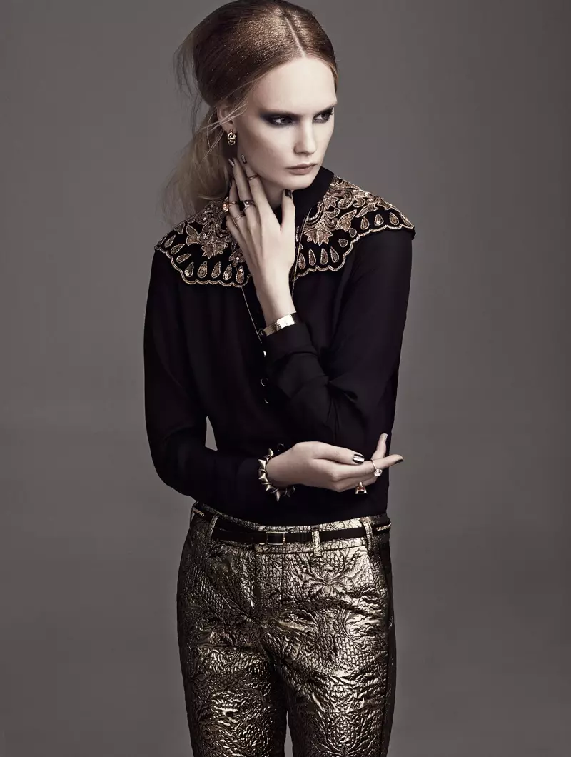 Henrietta Hellberg Wears Black & Gold in Plaza Kvinna by Martin Petersson