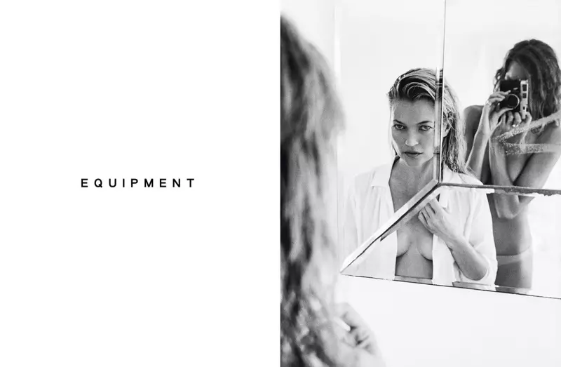 Kate Moss schittert in Equipment's lente-campagne van 2016