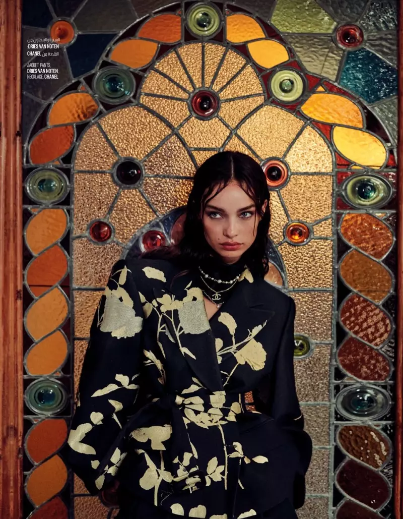 Luma Grothe Models didan ensembles fun Vogue Arabia