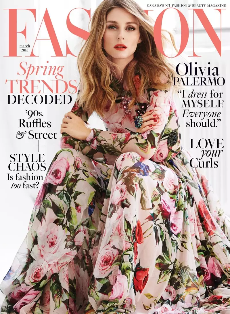 Olivia Palermo en la portada de la revista FASHION de marzo de 2016