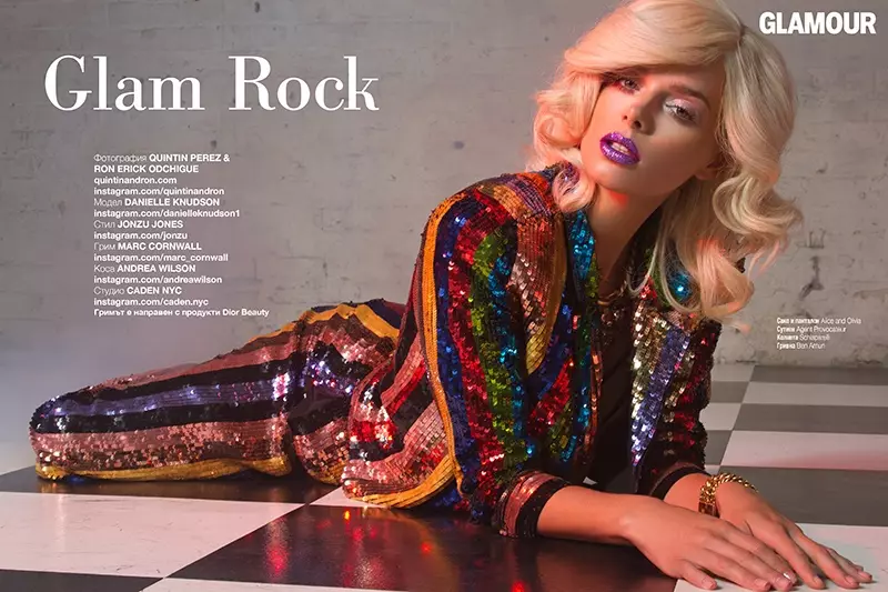 Danielle Knudson modelira glam rock stil za Glamour Bugarsku