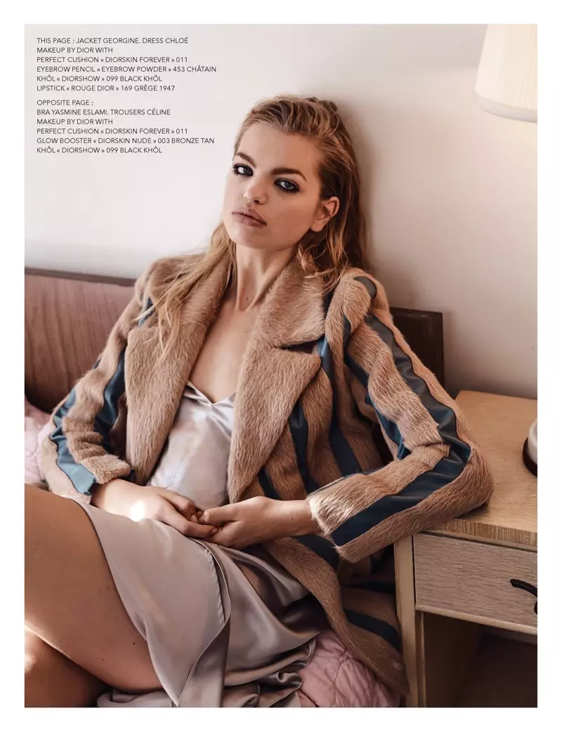 Daphne Groeneveld modellerer Georgine-jakke og Chloe-kjole