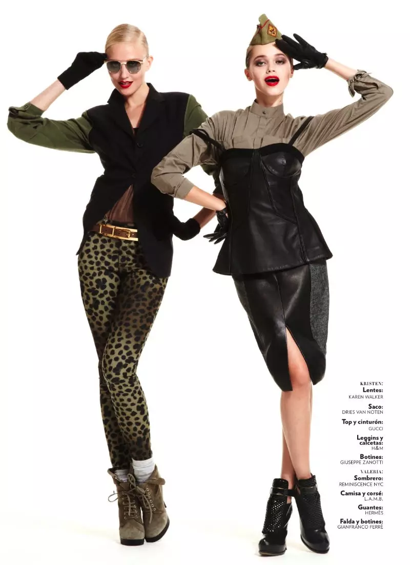 Kristen & Valeria dening Hans Neumann kanggo Glamour Mexico Januari 2011