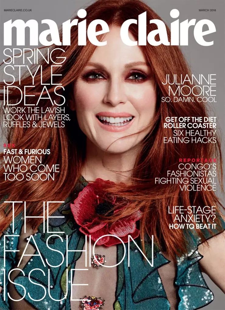 Julianne Moore në kopertinën e Marie Claire UK mars 2016