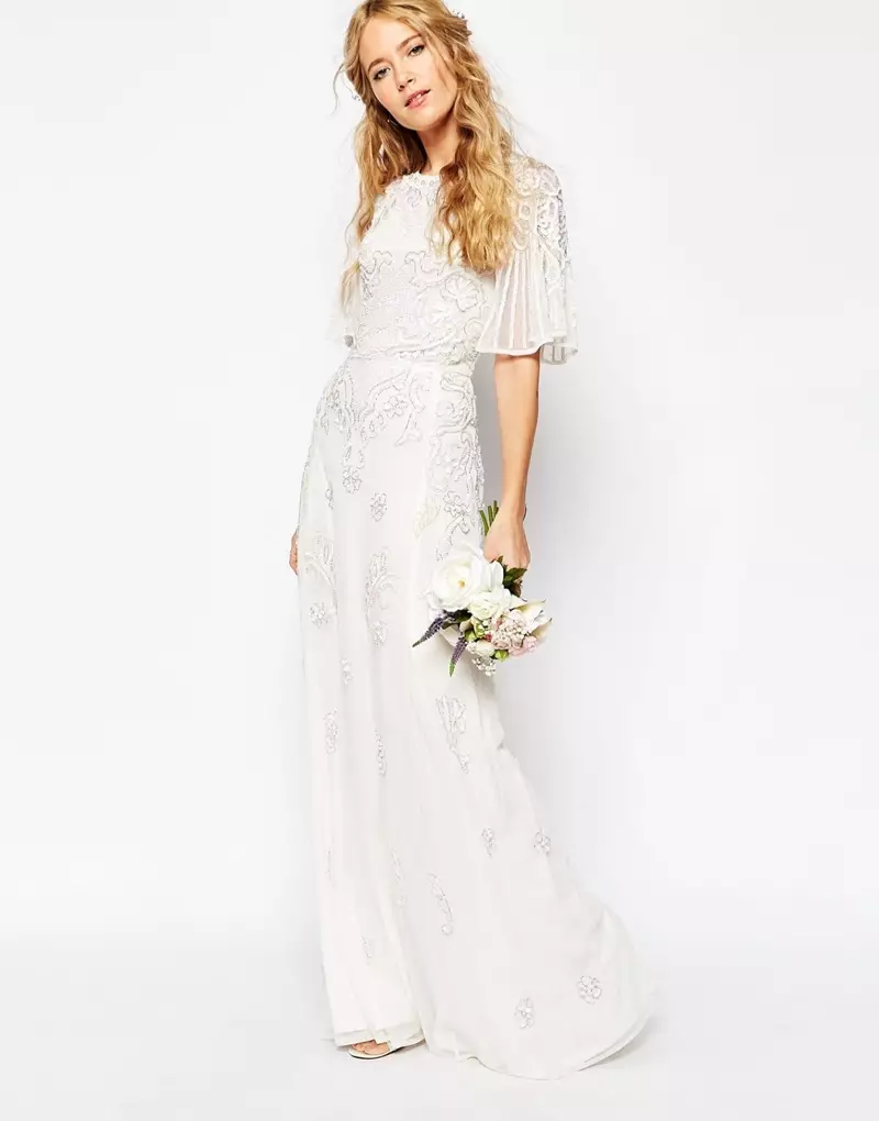 ASOS Bridal Iridescent Flutter Sleeve Wedding Dress