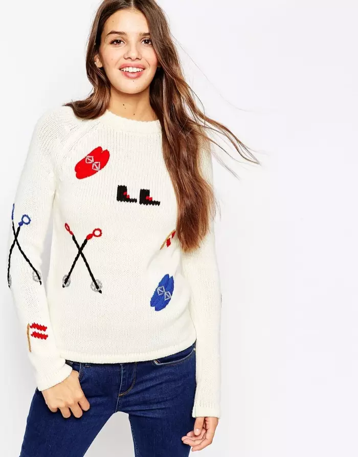 ASOS kersttrui met vintage patroon