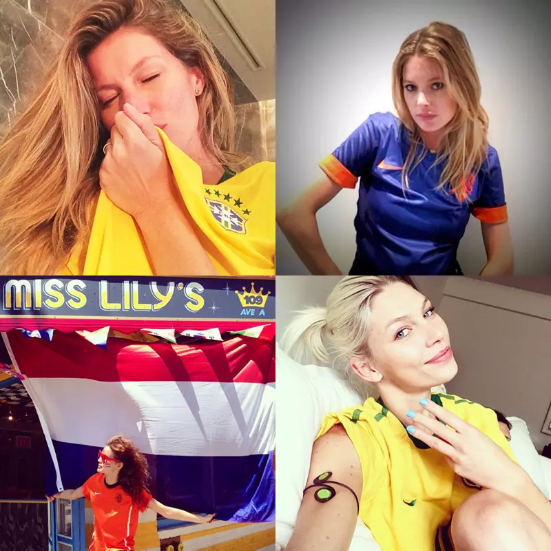 Copa do Mundo 2014: modelos mostrando amor polos seus equipos