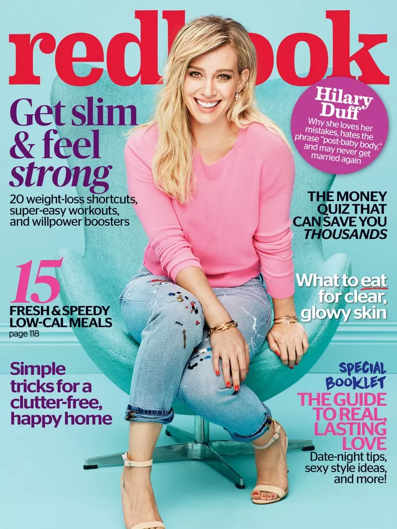 Hilary Duff fuq il-qoxra ta' Redbook Magazine ta' Frar 2016