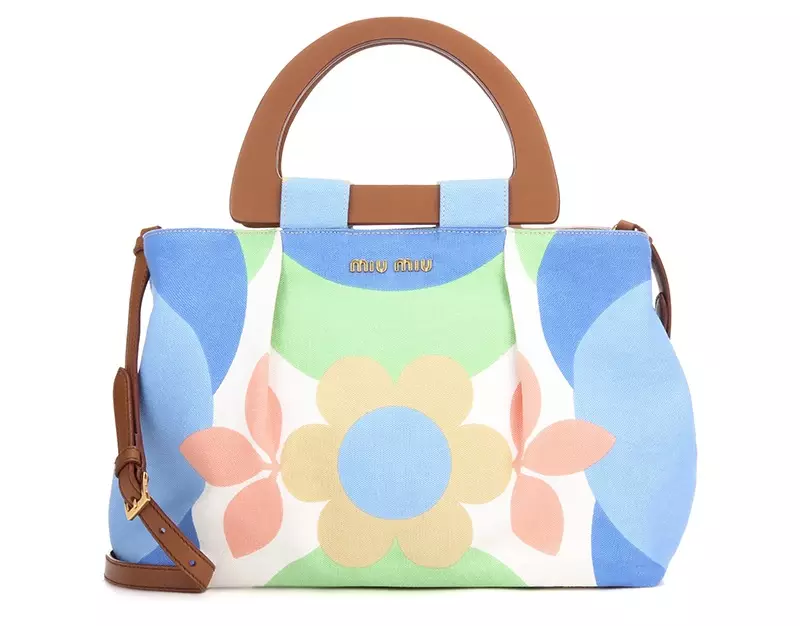 Miu Miu gedréckte Canvas Tote Bag $ 1.170